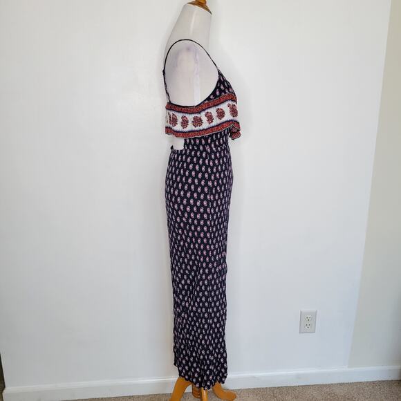 American Eagle Outfitters Maxi Dress Navy Spaghetti Straps Ruffle Women XS - Picture 2 of 12